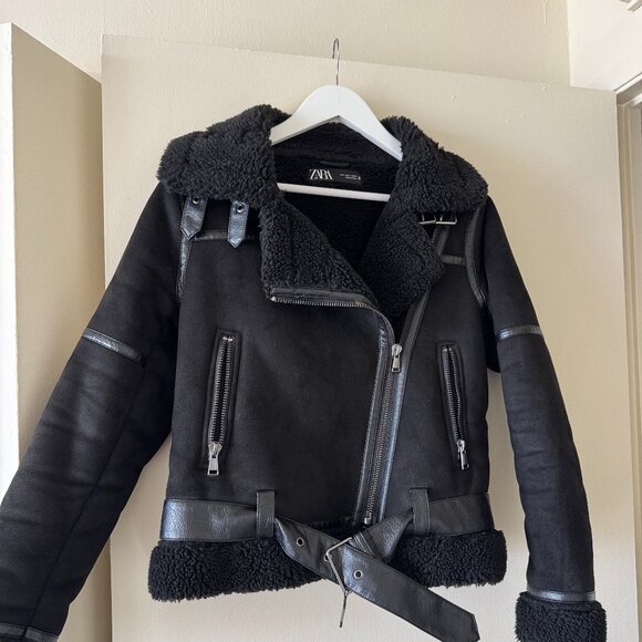 ZARA Teddy Bomber Jacket - Picture 1 of 4